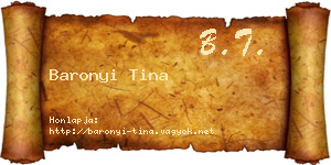 Baronyi Tina névjegykártya