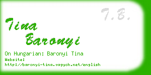 tina baronyi business card